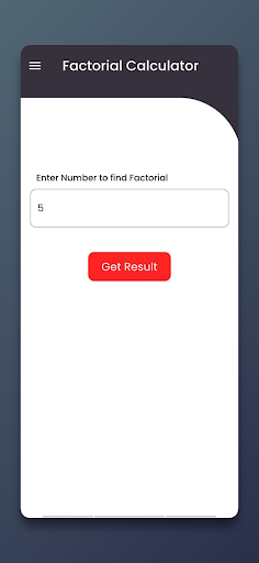 Factorial Calculator Screen 2