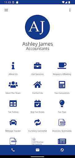 Android application Ashley James Accountants screenshort