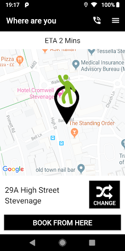 Android application Ace Taxis Stevenage screenshort