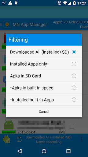 App Manager-copy/backup/send Screen 2