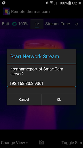 Android application Remote thermal cam f. FLIR ONE screenshort