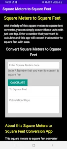 Square Meters to Square Feet