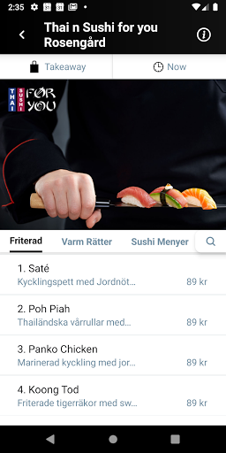 Thai n Sushi for you Screen 2
