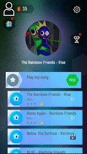Rainbow Friends Tiles Hop
