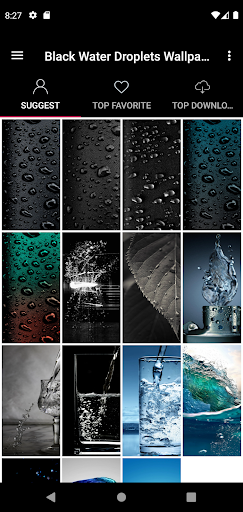 Android application Black Water Droplets Wallpaper screenshort