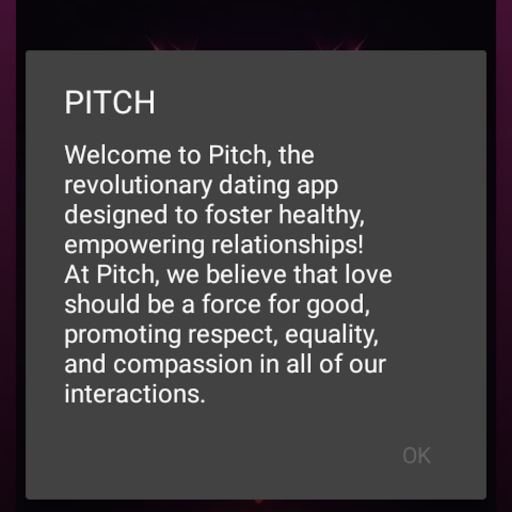 Android application Pitch Dating: Chat and Date screenshort