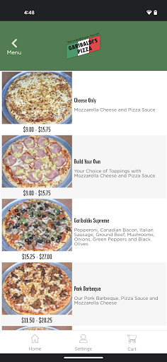 Garibaldi’s Pizza Screen 3