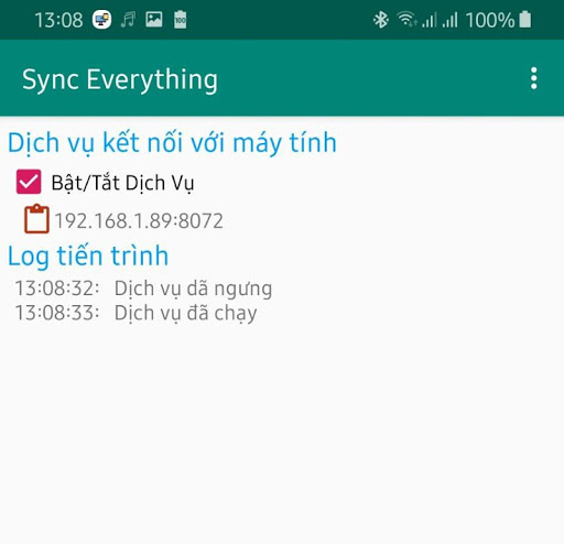 Đồng bộ điện thoại với máy tín Screen 3
