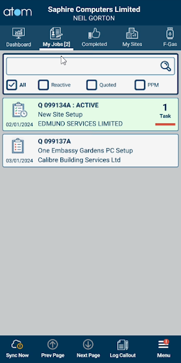 Android application Atom (Site Engineer) screenshort
