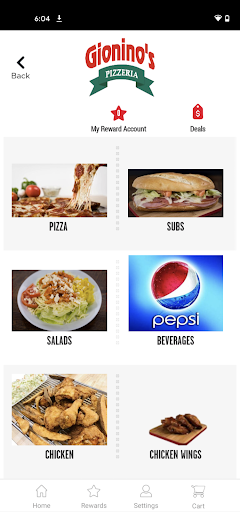 Screenshot of Gionino’s Pizzeria