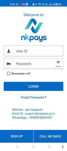 Android application Nkpays LIte screenshort