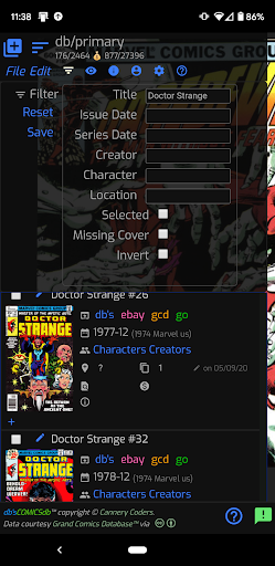 dbsCOMICSdb Screen 3