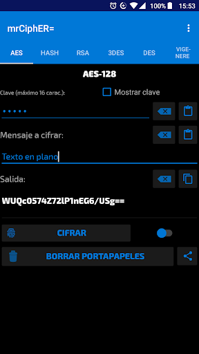 Android application mrCiphER= screenshort