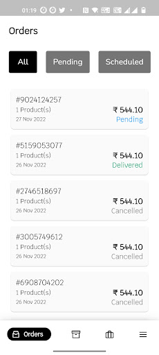 Android application Urgento vendor screenshort