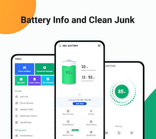 Android application Ora Battery, Cleaner Antivirus screenshort