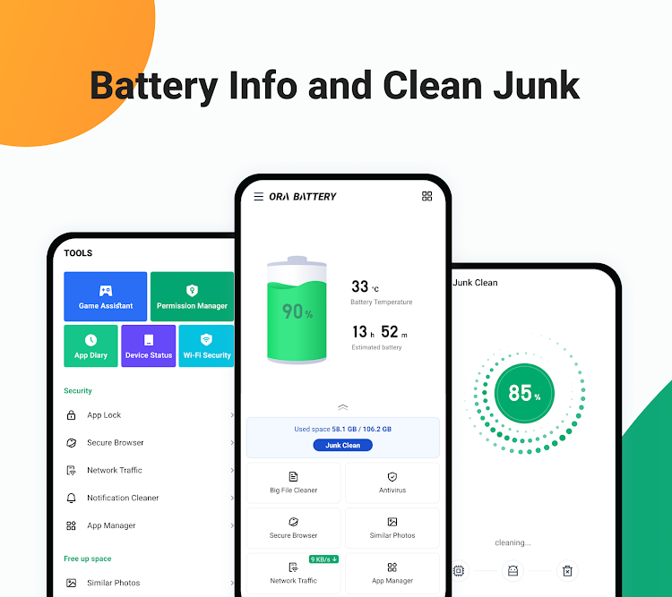 Ora Battery, Cleaner Antivirus - 1.7.1 - (Android)