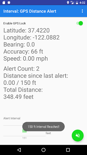 Android application Interval - GPS Distance Alert screenshort