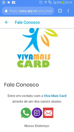 Android application Viva Mais Card screenshort