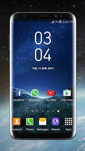 Android application Galaxy S8 Plus Digital Clock W screenshort