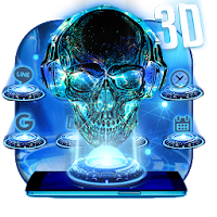 Neon Tech Skull Themes HD Wallpapers 3D icons