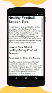 Healthy Football Season Tips