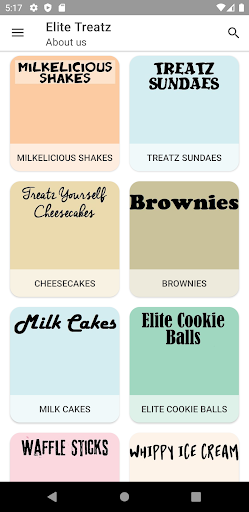 Android application Elite Treatz screenshort