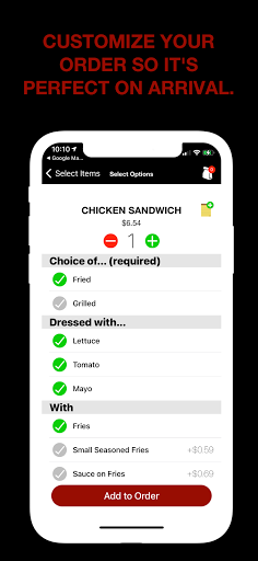 Android application Peak's Quick Food screenshort