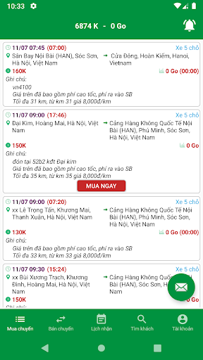 Android application Taxigo - Lái xe screenshort