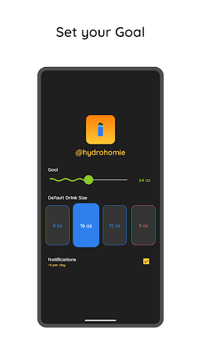 Android application Hydro Homie screenshort