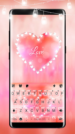 Android application Pink Heart Lights Keyboard Bac screenshort