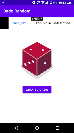 Android application Dado Random screenshort