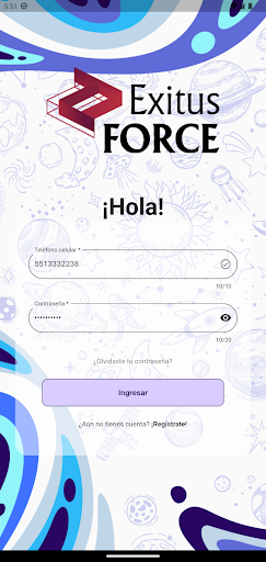 Android application ExitusForce screenshort