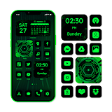 Wow Green Black - Icon Pack icon