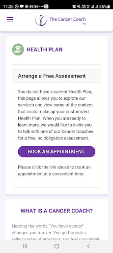 The Cancer Coach Screen 2