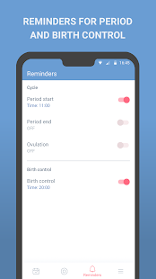 Period tracker, calendar, ovulation, cycle