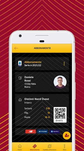 Android application AS Roma – Il mio posto screenshort