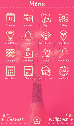 Pink Spaklers Theme Screen 2