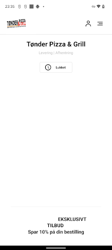 Android application Tønder Pizza & Grill screenshort