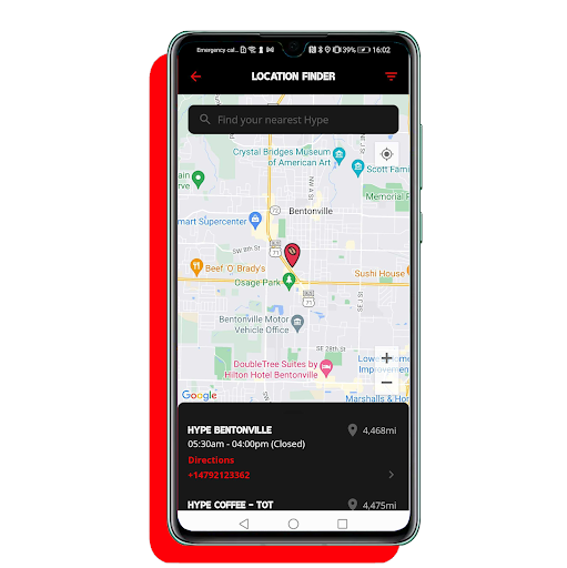 Screenshot of Hype Coffee