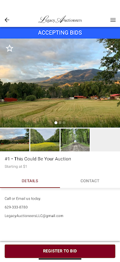 Legacy Auctioneers Screen 2