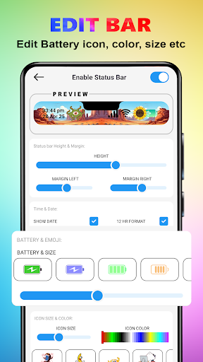 Emoji Battery Status Bar Icon screenshot 3