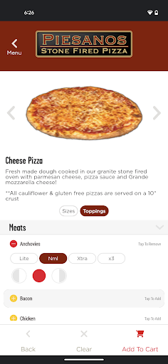 Screenshot of Piesano’s