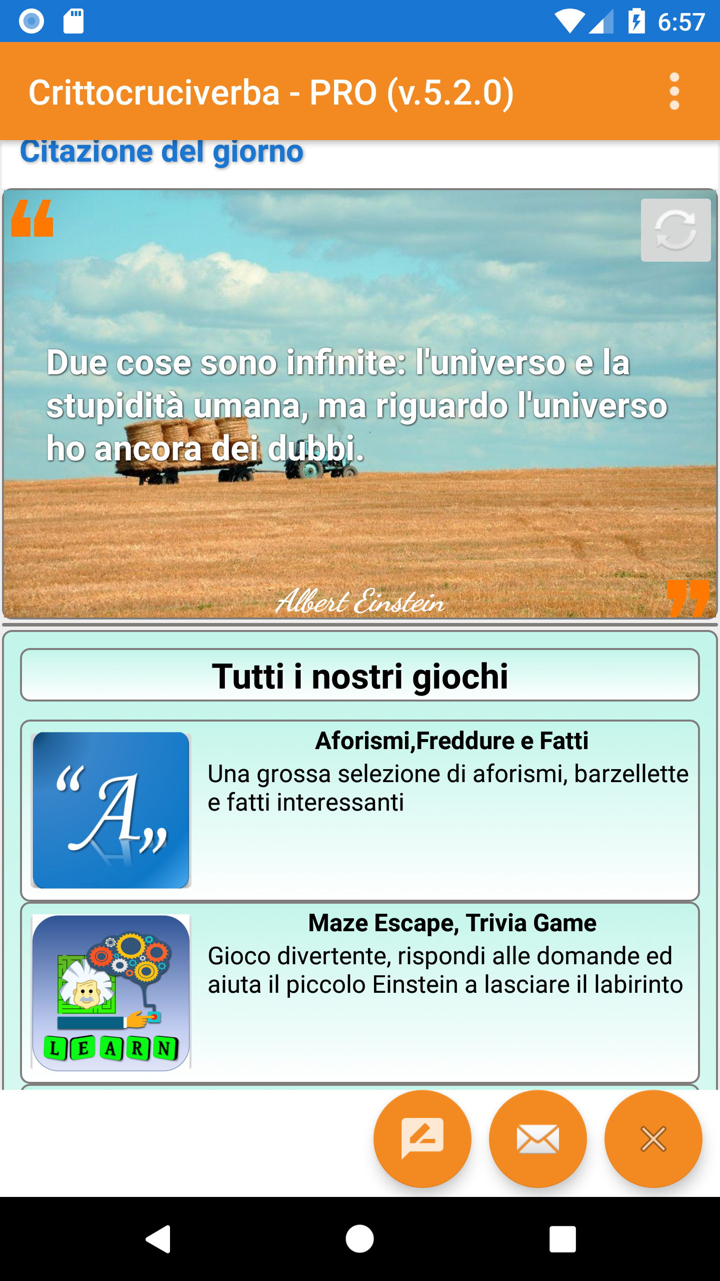 Android application Cruciverba Crittografati screenshort