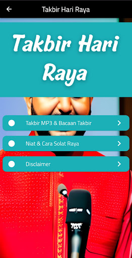 Android application Takbir Hari Raya screenshort