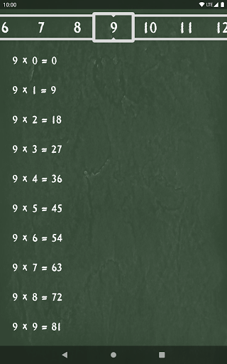 Times tables Screen 3