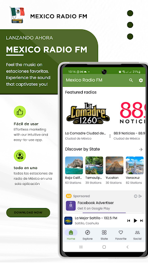 Android application Mexico Radio FM screenshort