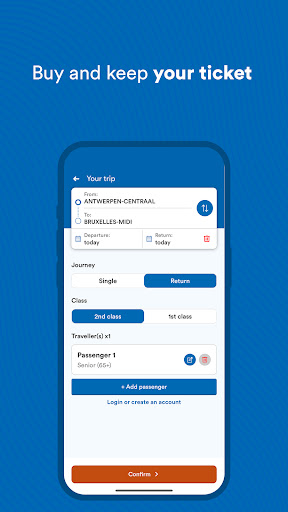 Screenshot of SNCB/NMBS: Timetable & tickets