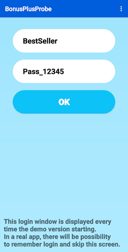 Android application BonusPlusDemo screenshort