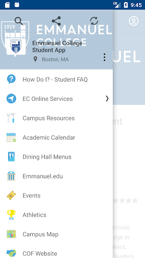 Emmanuel College Student App Screen 3