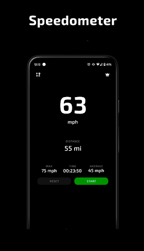 Android application Speedometer - Speed and Maps screenshort
